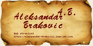 Aleksandar Braković vizit kartica
